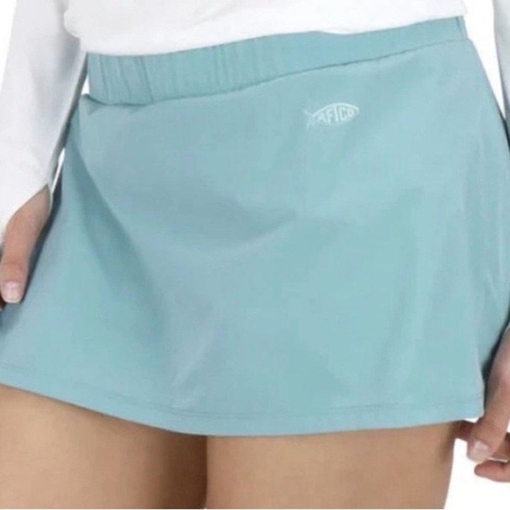 AFTCO Reel Pull On Elastic Waist Tie Athletic Aftech Water Skort Shorts sz M NWT